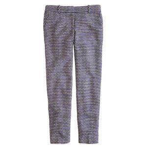 J.Crew Metallic Tweed Cafe Capri Pants Navy White